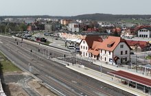 Stacja Kartuzy z lotu ptaka. fot. Damian Strzemkowski PLK