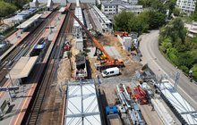Widok z góry na stację Warszawa Gdańska, widać nowe przejście i przebudowywany peron, fot. A.Lewandowski, P. Mieszkowski (3)