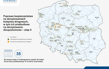 Mapa z przejazdami kolejowo-drogowymi - etap II