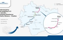 Mapa linii nr 8 świętokrzyskie. Autor: Małgorzata Przybysz