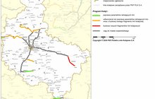 Mapa województwa wielkopolskiego z projektami zakwalifikowanymi do II etapu Programu Kolej+