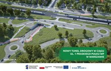 Wizualizacja przedstawiająca widok z góry na tunel pod torami w Warszawie Wesołej (2)