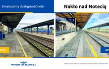 Peron nr 1 na stacji Nakło nad Notecią przed i po pracach remontowych. fot. Małgorzata Przybysz