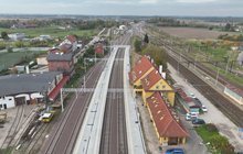 Widok z góry na stację Korsze. fot. Damian Strzemkowski PLK