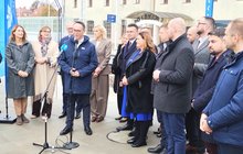 Briefing prasowy z udziałem ministra infrastruktury Dariusza Klimczaka. fot. Przemysław Zieliński PLK