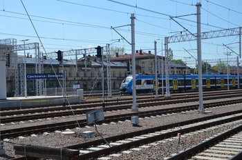 Czechowice-Dziedzice, pociąg wjeżdża do stacji, fot. Katarzyna Głowacka