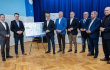 Ogłoszenie przetargu na budowę nowej stacji Biała Rawska na CMK, przedstawiciele MI, PLK i samorządu