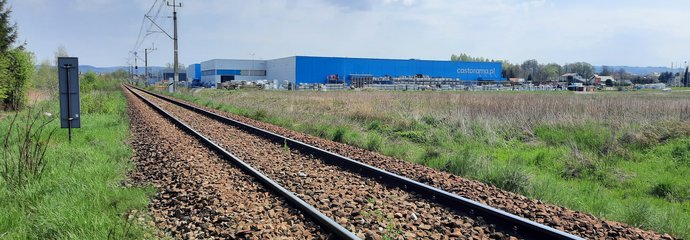 Lokalizacja planowanego przystanku Nowy Sącz Dąbrówka - tory kolejowe na l. nr 96 Tarnów - Leluchów, fot. Karol Janusz