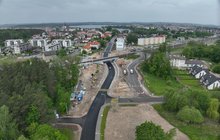 Ełk - nowy wiadukt kolejowy. Widok z drona. Autor Damian Strzemkowski