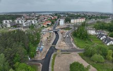 Ełk - nowy wiadukt kolejowy. Widok z drona. Autor Damian Strzemkowski