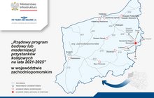 Mapa przedstawiająca Program przystankowy w województwie zachodniopomorskim