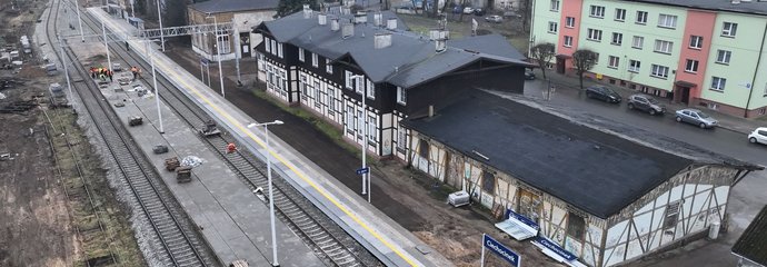 Stacja Ciechocinek Widok z góry na stację Ciechocinek. fot. Paweł Mieszkowski PLK (1)