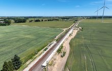 Przystanek Głuszyno Pomorskie Widok z góry na modernizowany przystanek Głuszyno Pomorskie, fot. Tomasz Kuźma, PLK SA