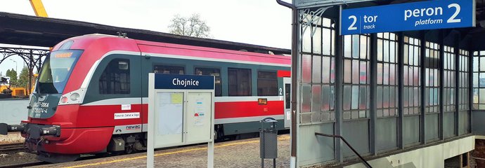 Pociąg na stacji Chojnice