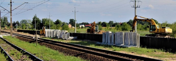 Prace przy torze na stacji Łęczyca