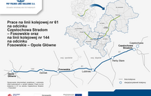 Mapa linii kolejowych 144 i 61 Opole _ Częstochowa autor M. Przybysz
