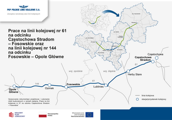 Mapa linii kolejowych 144 i 61 Opole _ Częstochowa autor M. Przybysz