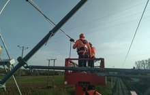 Przebudowa sieci trakcyjnej między Tunelem a Miechowem