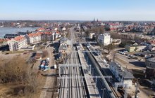Widok z góry na zmodernizowaną stację Ostróda. fot. Łukasz Brylowski PLK