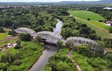 Remontowany most na Skawie, widok z lotu ptaka, fot. Piotr Hamarnik (1)