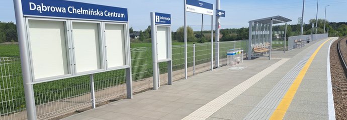Peron na nowym przystanku Dąbrowa Chełmińska Centrum. fot. Jacek Gackowski PLK