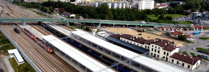 Widok z lotu ptaka na stację w Trzebini, fot. Piotr Hamarnik