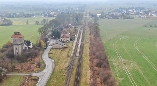 Widok z góry na stację Serock. fot. Szymon Danielek PLK