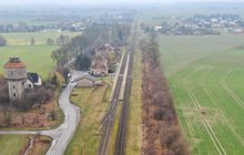 Widok z góry na stację Serock. fot. Szymon Danielek PLK