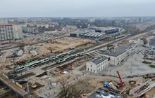 Białystok - prace budowlane na stacji stoją pociągi. fot. Artur Lewandowski PKP Polskie Linie Kolejowe S.A.