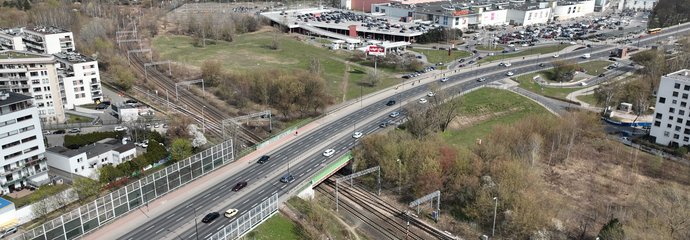 Widok z góry na miejsce budowy przystanku Warszawa Ulrychów, fot. P.Mieszkowski, A.Lewandowski