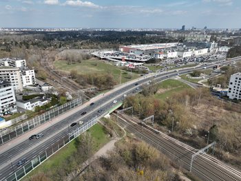 Widok z góry na miejsce budowy przystanku Warszawa Ulrychów, fot. P.Mieszkowski, A.Lewandowski