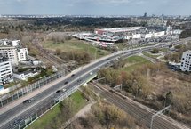 Widok z góry na miejsce budowy przystanku Warszawa Ulrychów, fot. P.Mieszkowski, A.Lewandowski