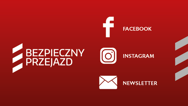 Grafika: Logo kampanii, logo Facebook, Instagram, ikona koperty z napisem Newsletter