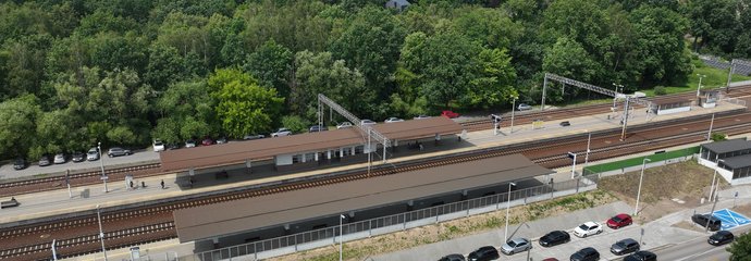 Nowy parking przy stacji w Zielonce – wygodniej z samochodu na pociąg , parking w Zielonce przy stacji kolejowej z lotu ptaka, A.Lewandowski, P.Mieszkowski