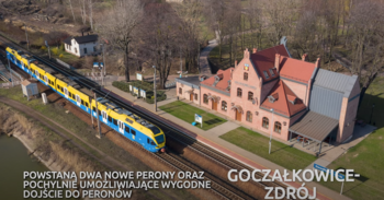 Pociąg na stacji Goczałkowice-Zdrój.
