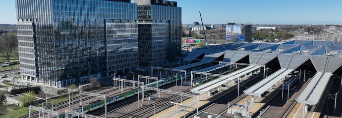 Widok z góry na perony stacji Warszawa Zachodnia, fot. P.Mieszkowski, A.Lewandowski