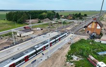 Stacja Jezierzyce Słupskie Widok z góry na przebudowę stacji Jezierzyce Słupskie, fot. Tomasz Kuźma, PLK SA 1