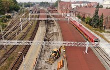 Opole Główne - widok na tory i prace modernizacyjne na stacji, fot. Adam Roik