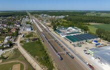 Stacja Szepietowo - widok z drona, fot. Łukasz Bryłowski PKP Polskie Linie Kolejowe SA