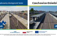 Infografika - Zwiększamy dostępność kolei Czechowice-Dziedzice, zdjęcia ze stacji przed i po inwestycji (1)
