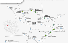 Przystanki na kolejowej obwodnicy Poznania - mapa