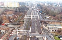 Ełk - widok na budowy wiaduktu kolejowego i mostu nad rzeką, fot. Damian Strzemkowski PKP Polskie Linie Kolejowe SA