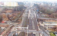 Ełk - widok na budowy wiaduktu kolejowego i mostu nad rzeką, fot. Damian Strzemkowski PKP Polskie Linie Kolejowe SA
