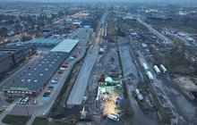 Łomża - budowa stacji, widok z drona, fot. Paweł Mieszkowski PKP Polskie Linie Kolejowe SA