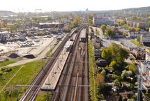 Widok z góry na stację Gdynia Chylonia. fot. Szymon Danielek PLK