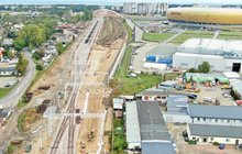 Widok na przystanek Gdańsk Kolonia oraz na Gdańsk Stadion Expo 