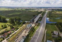 Uhowo - budowa mostów kolejowych nad Narwią fot Łukasz Bryłowski PKP Polskie Linie Kolejowe SA.