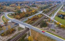 Widok z lotu ptaka na wiadukt w Łochowie, fot. Łukasz Bryłowski