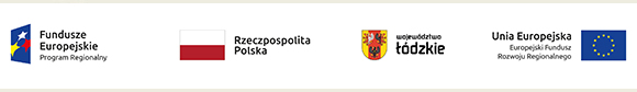 Logo Fundusze Europejskie - Program Regionalny, logo PKP Polskie Linie Kolejowe S.A., logo Województwo Łódzkie, logo Unia Europejska - Europejski Fundusz Rozwoju Regionalnego