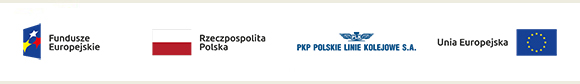 Oznaczenie: Logo Fundusze Europejskie, flaga Rzeczpospolita Polska, logo PKP Polskie Linie Kolejowe S.A., Logo Unia Europejska